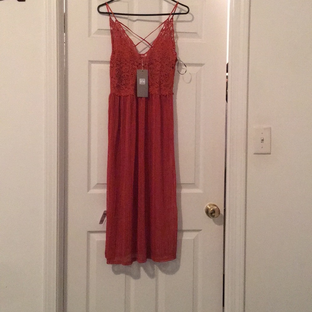 Orange see through dress